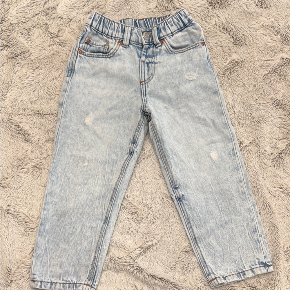 Zara Blue Straight Leg Jeans Classic Denim